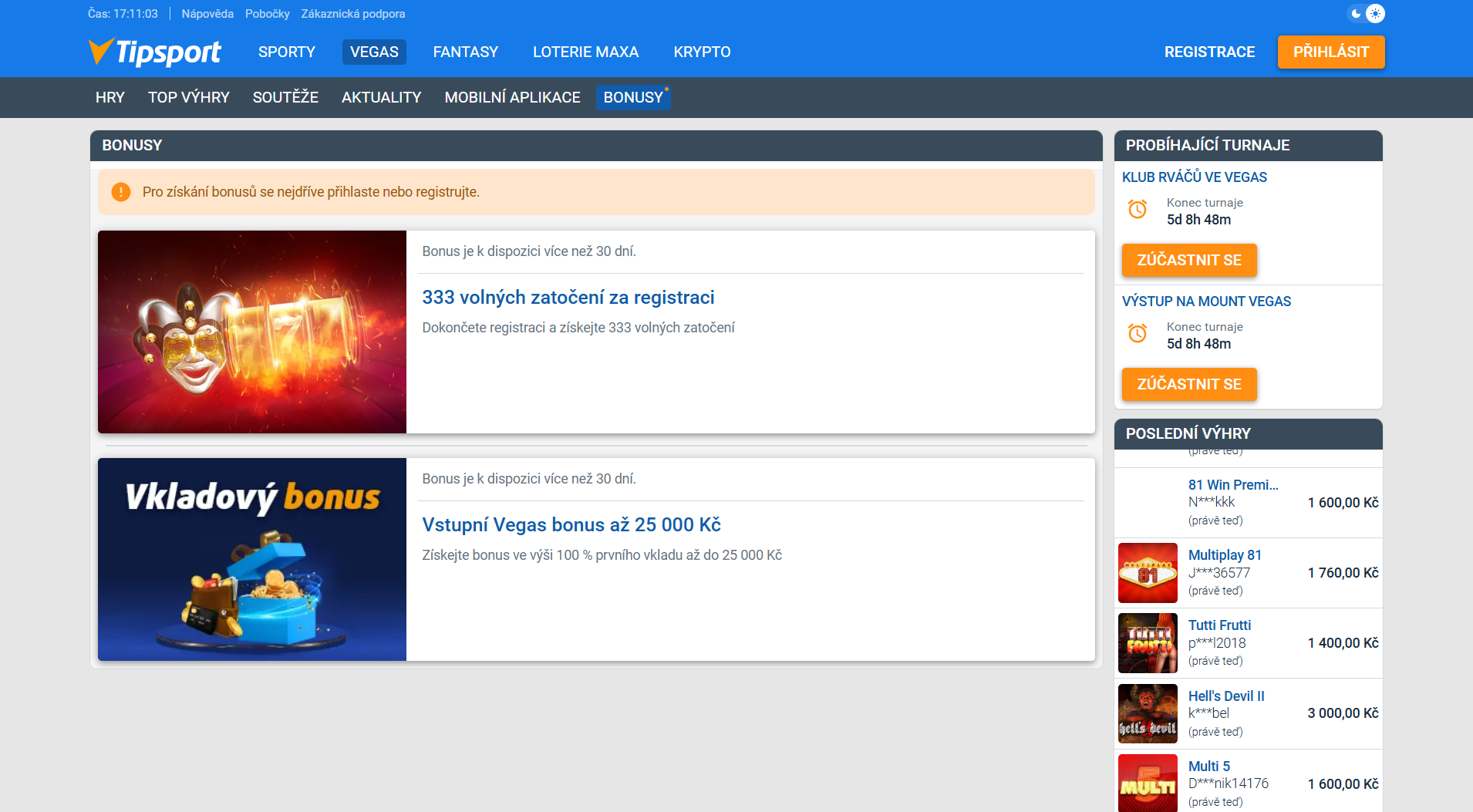 Tipsport Vegas